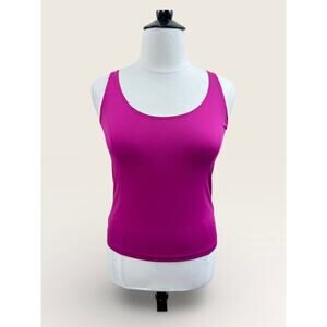 Chico’s Magenta Microfiber Tank with Adjustable Straps, Size 2 (14/L)